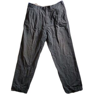 Eddie Bauer Men's Gray Pants Sz 38 Herringbone Pattern Long Eclectic Grandpa